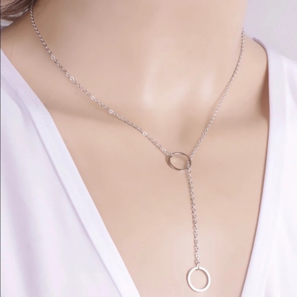 NWT KARMA Silver Dipped Circle Necklace - Picture 4 of 6